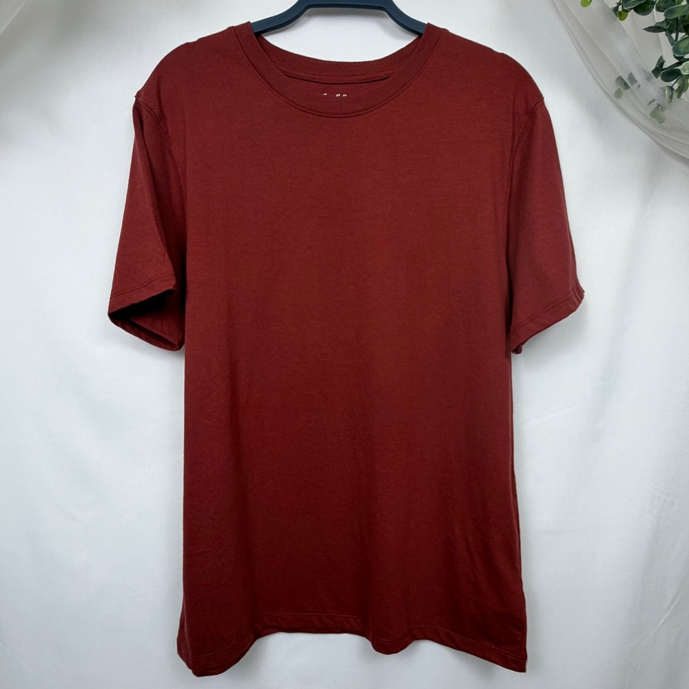 Goodfellow & Co Mens Every Wear Tee Dark Red Short Sleeve T-Shirt Size M